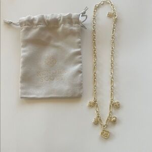 Kendra Scott Lacie Gold over Brass Charm Necklace 19” like new